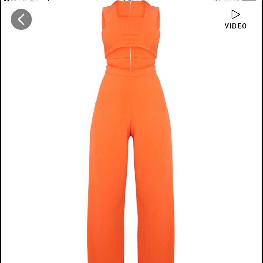 COPY - PrettyLittleThing Orange Cut Out Jumpsuit